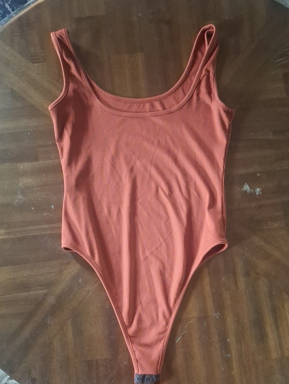 Womans Rust Ribbed Bodysuit